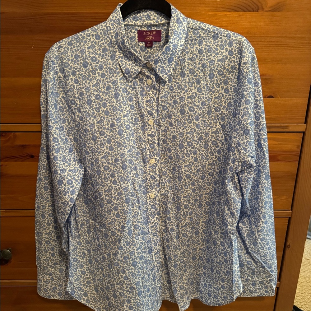 GORGEOUS EUC J. Crew Liberty of London Blouse Size 14